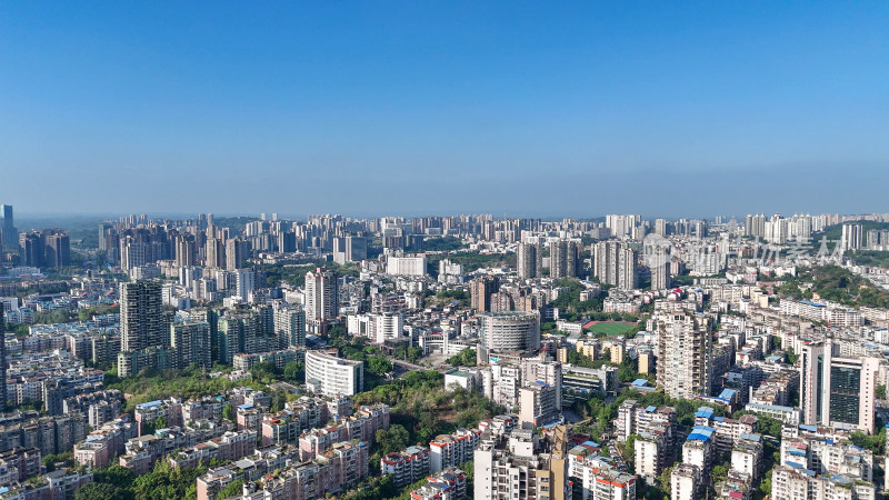 航拍四川自贡大景自贡城市建设摄影图