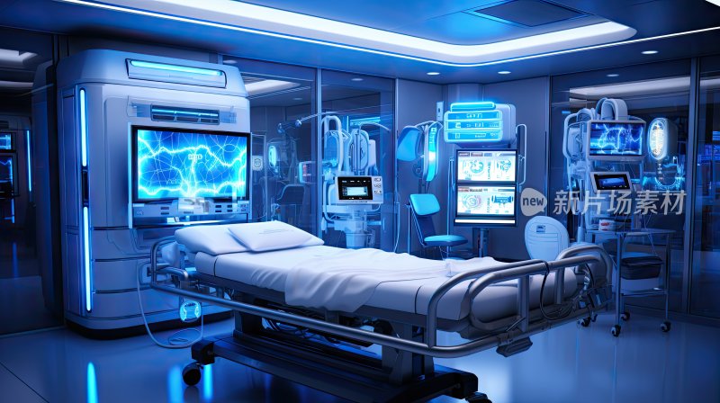 3D插图未来科技医学实验室和医疗设备与仪器