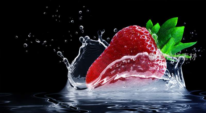 新鲜草莓，甜味的草莓广告
