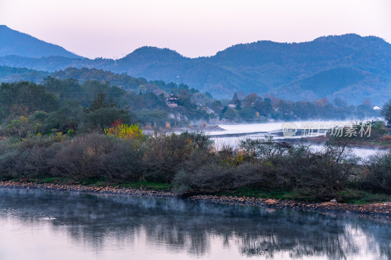 航拍安徽宣城泾县桃花潭风景区