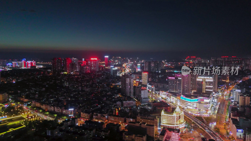 航拍四川泸州夜景泸州城市建设摄影图