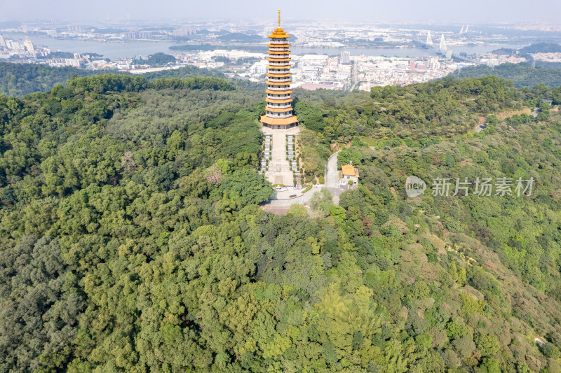 广东江门白水带公园龙光塔航拍摄影图