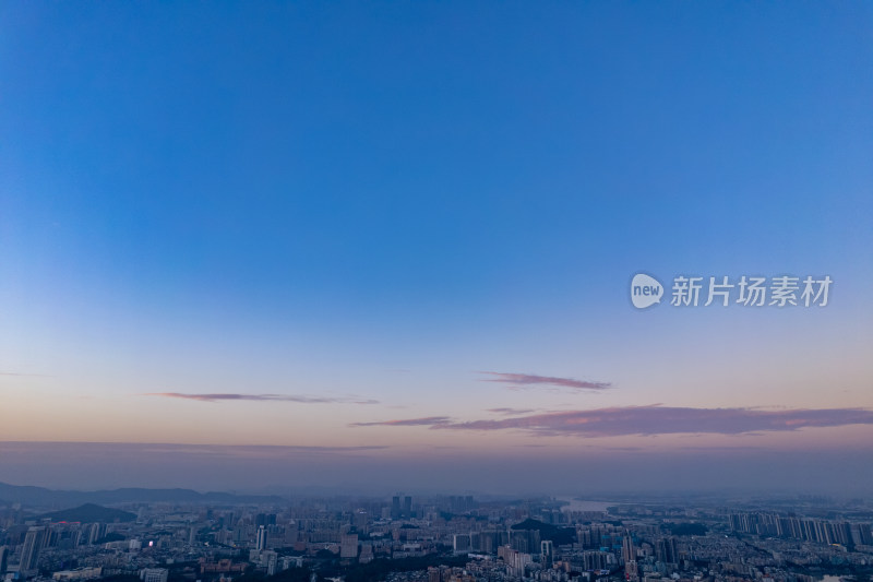 广东江门城市夕阳晚霞航拍摄影图