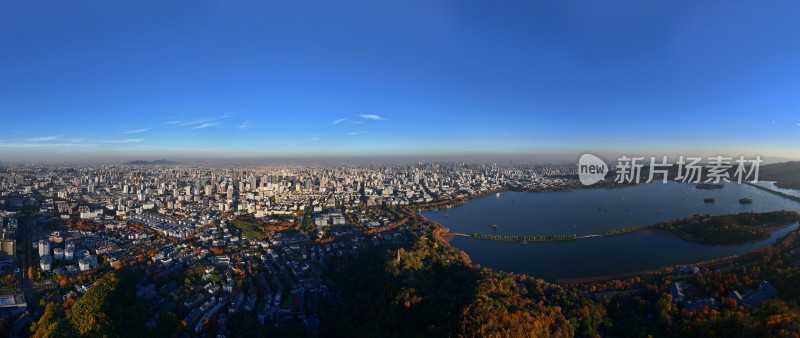 杭州西湖区城市风光航拍