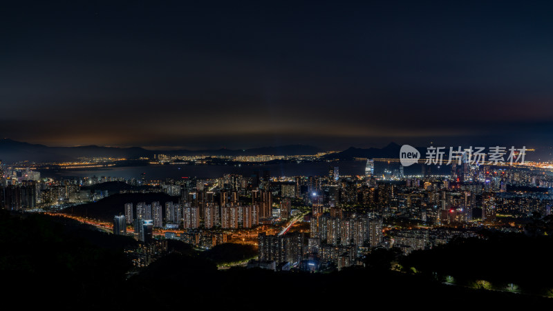 城市夜景鸟瞰全景