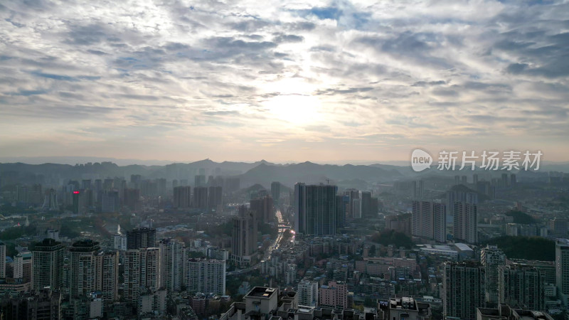 航拍贵阳大景贵阳城市天际线