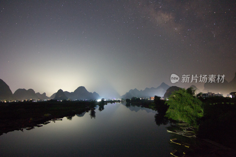 广西桂林山水星空