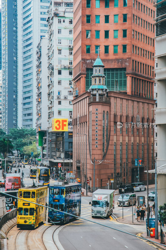 香港岛叮叮车风光