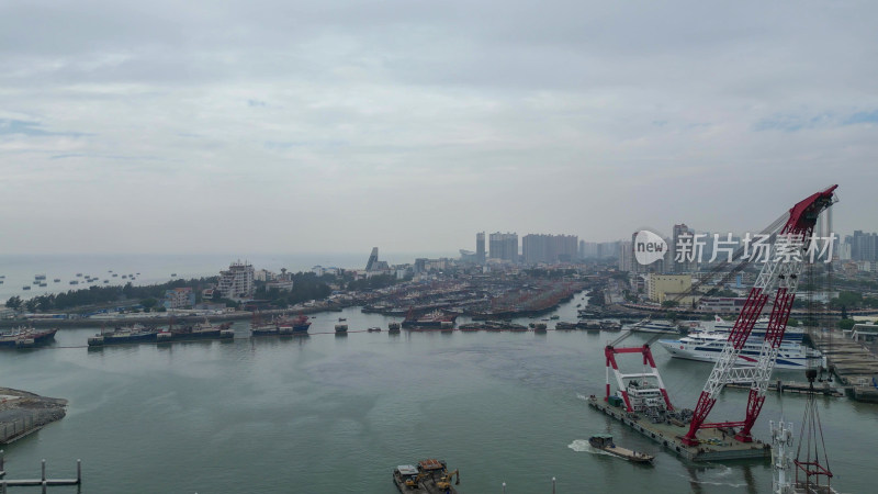 航拍广西北海国际客运港