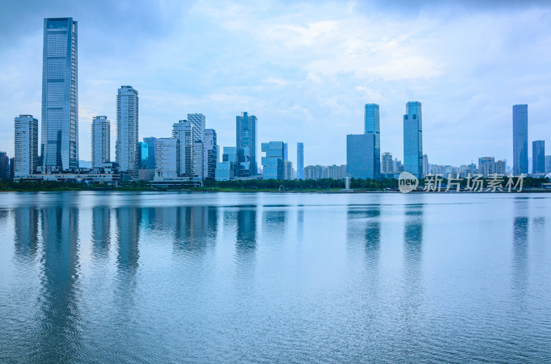 深圳湾CBD城市摩天大楼建筑群都市风光