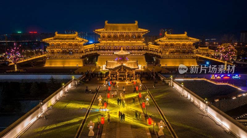 洛阳隋唐遗址应天门九洲池景区文化演出夜景