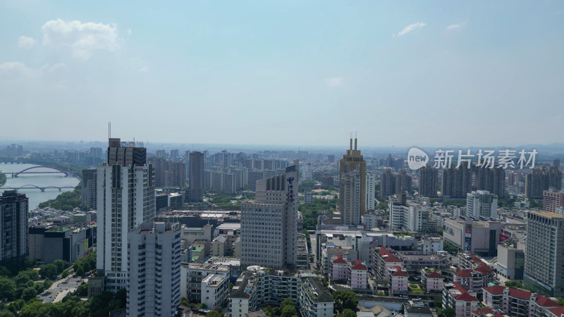 航拍浙江金华城市大景金华建设