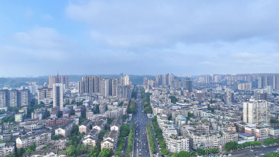 航拍四川乐山建设乐山城市风光摄影图