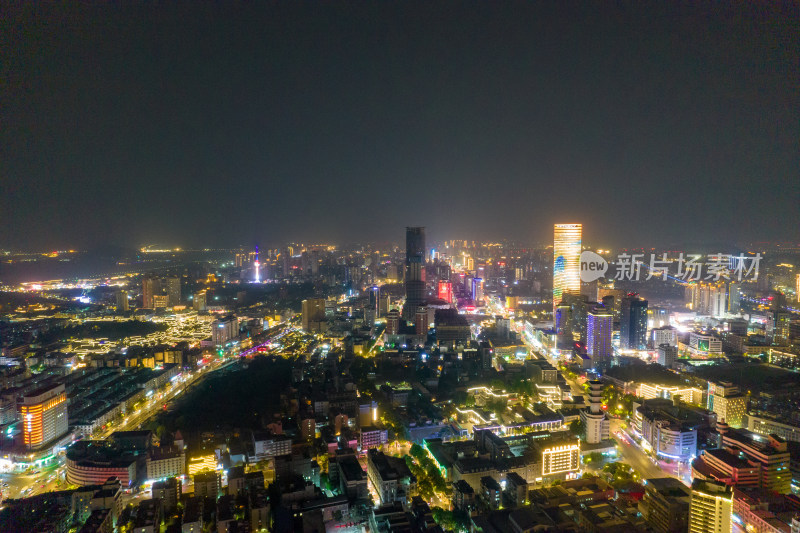 江苏徐州城市夜景航拍图