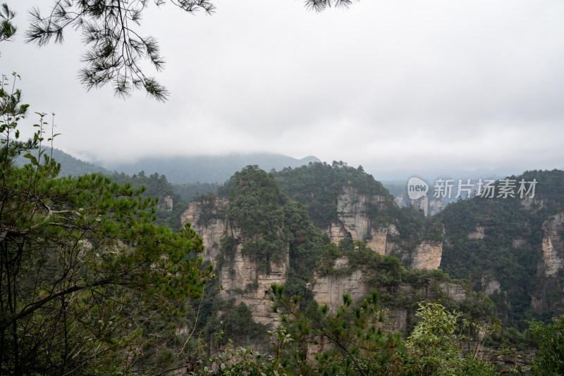 云雾缭绕的张家界奇峰异石景观