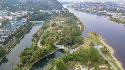 广西桂林山水甲天下哈斯特地貌奇山航拍