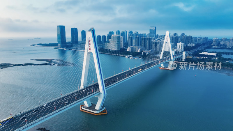 海南海口世纪大桥航拍
