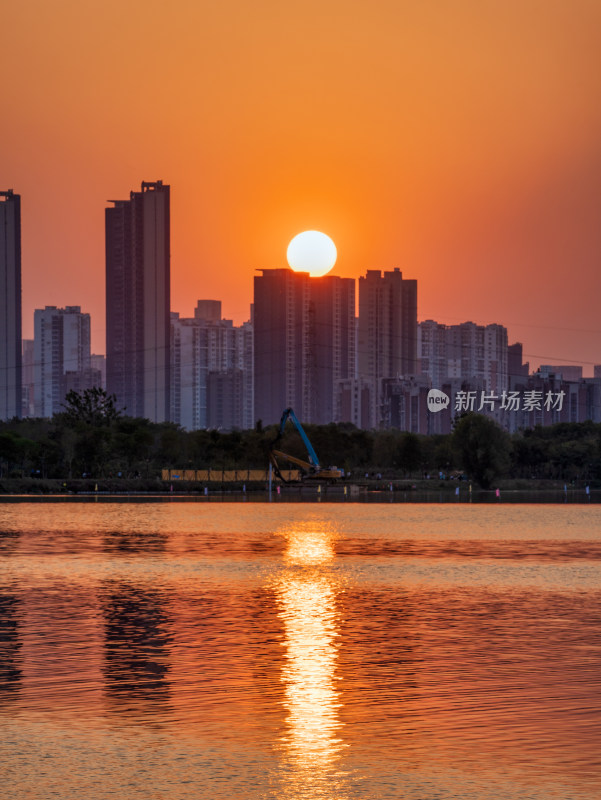 武汉金银湖的日落