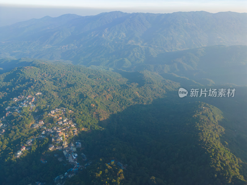 航拍山区乡村田园风光