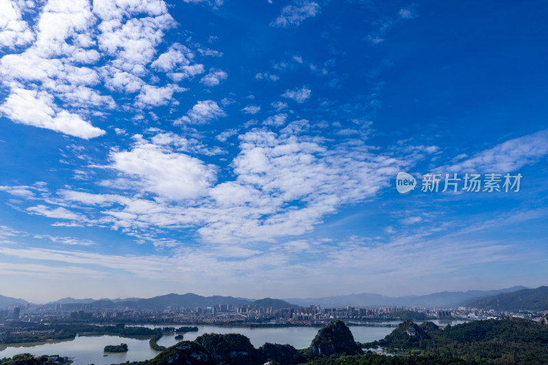 广东肇庆星湖景区全景航拍摄影图
