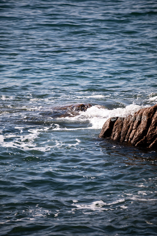 山东青岛第三海水浴场海滨海岸海滩海天景观