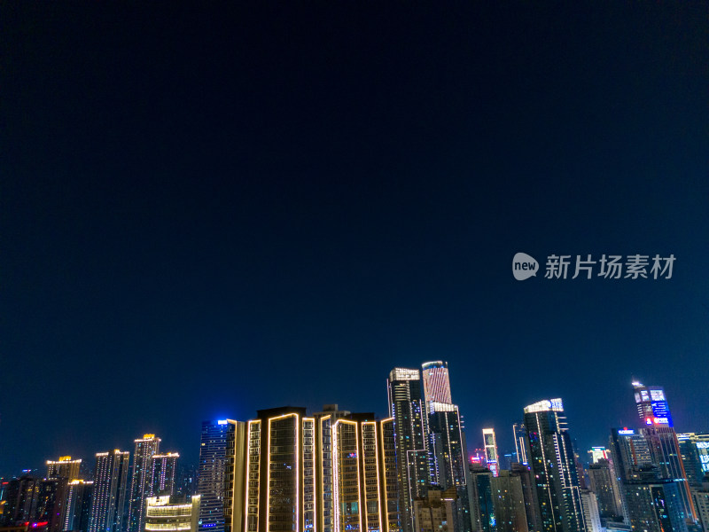 重庆渝中区十八梯夜景航拍图