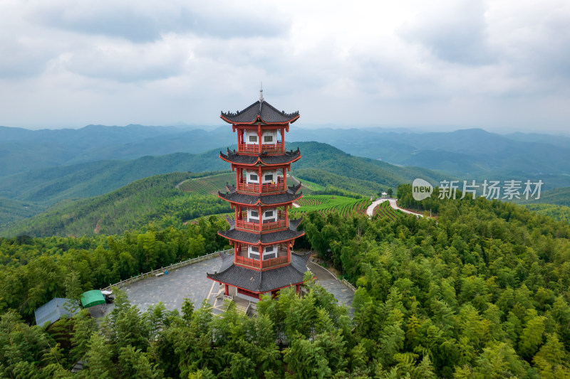 湖南省耒阳市蔡伦竹海风景区航拍