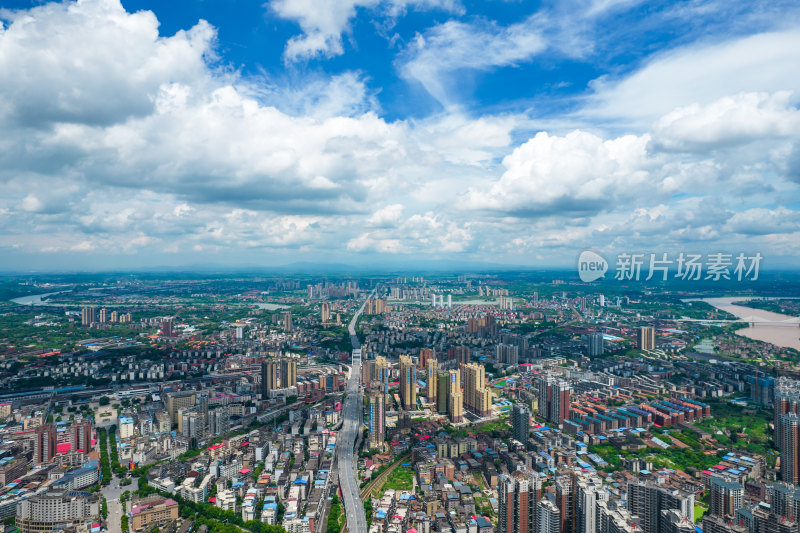 航拍衡阳城市天际线