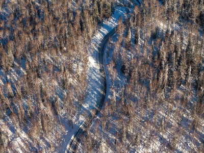 新疆北疆阿勒泰喀纳斯冬季雪景童话世界航拍