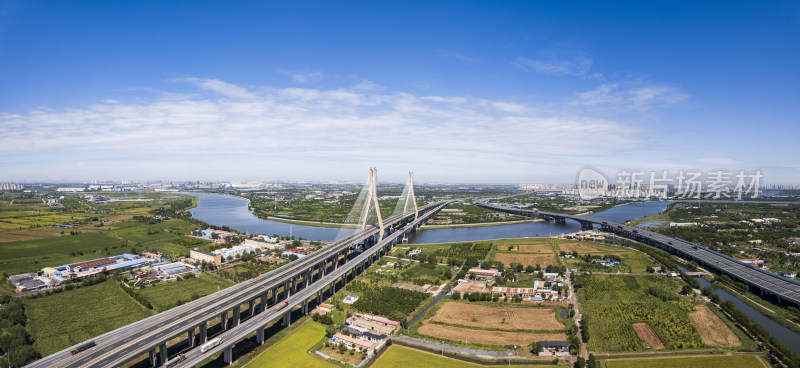 天津滨海大桥交通运输城市风光