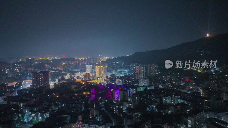 四川达州夜景达州大景航拍