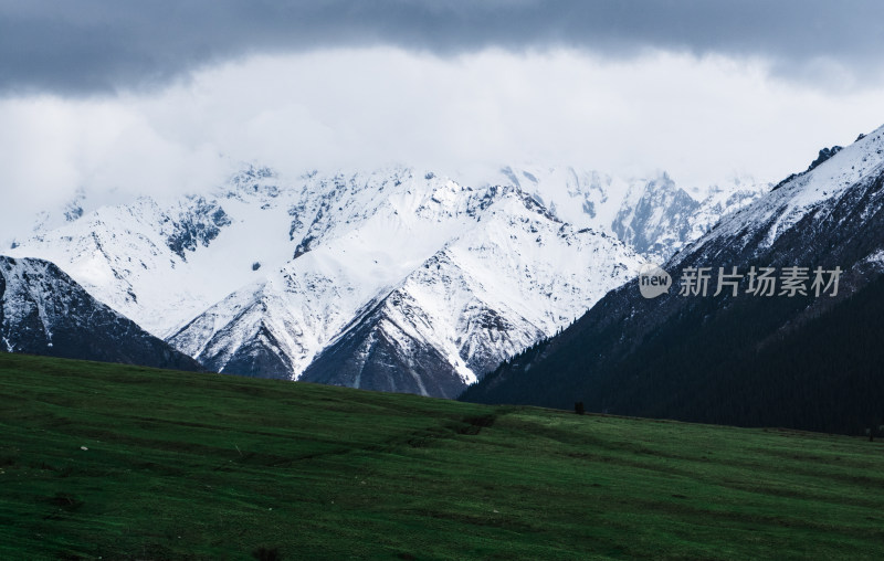 新疆夏塔雪山草原绝美震撼风光