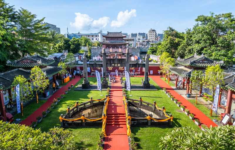 海南三亚崖州古城高视角历史文化航拍全景