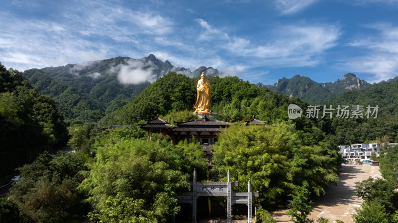 洛阳老君山景区老子雕像航拍