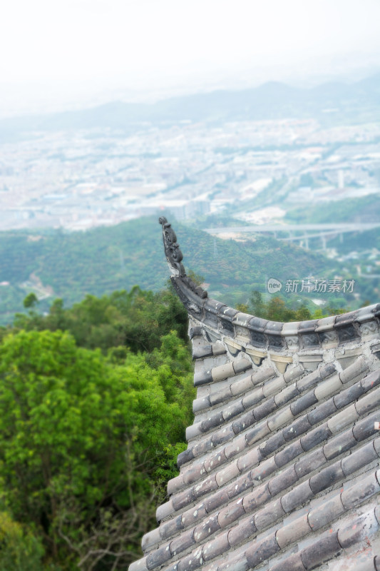 仿古建筑飞檐特写