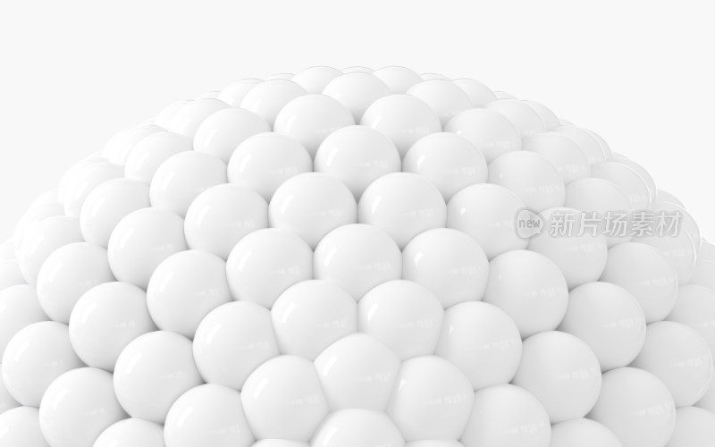 白色聚集的球体 3D渲染