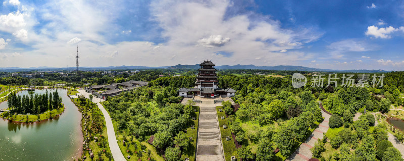 湖南长沙刘少奇故居花明楼全景图