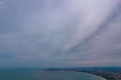 蓝色海洋岛屿大海沙滩航拍摄影图