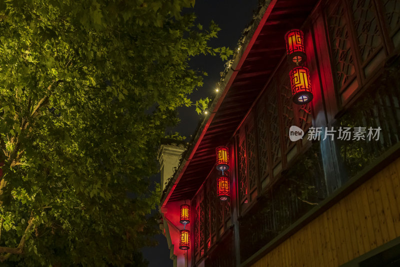 杭州大兜路历史街区夜景