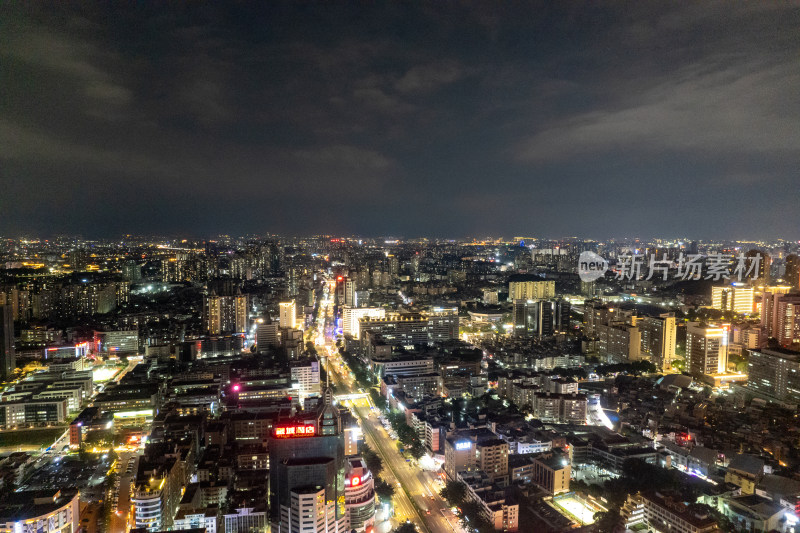 广东东莞夜景灯光航拍摄影图