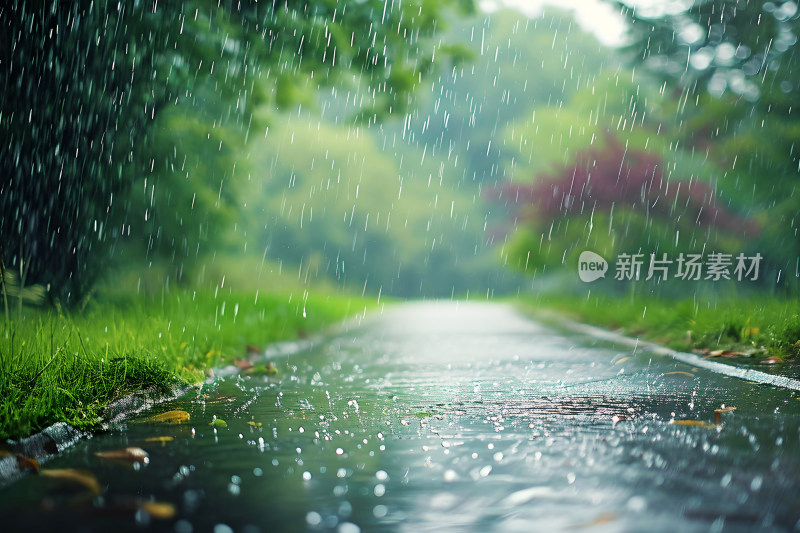 自然风景植物背景雨水