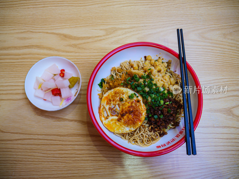 重庆特色小面碗杂面特写