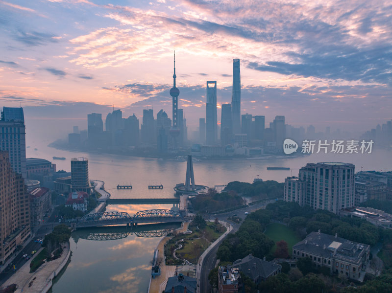 上海城市陆家嘴浦西全景