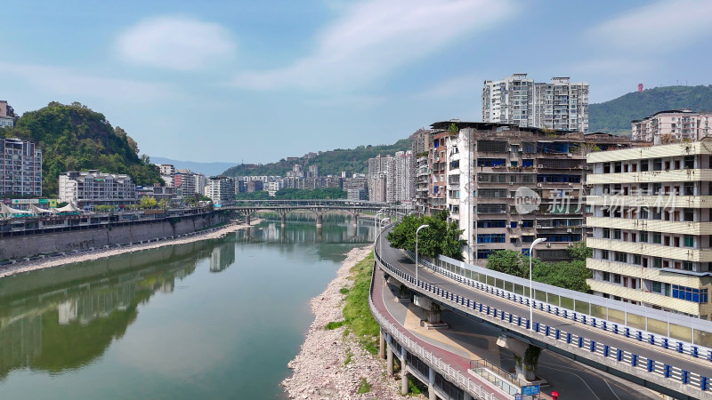 航拍四川达州建设达州大景