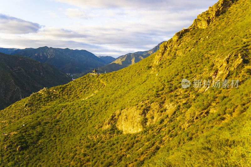 内蒙古呼和浩特大青山夕阳自然风光