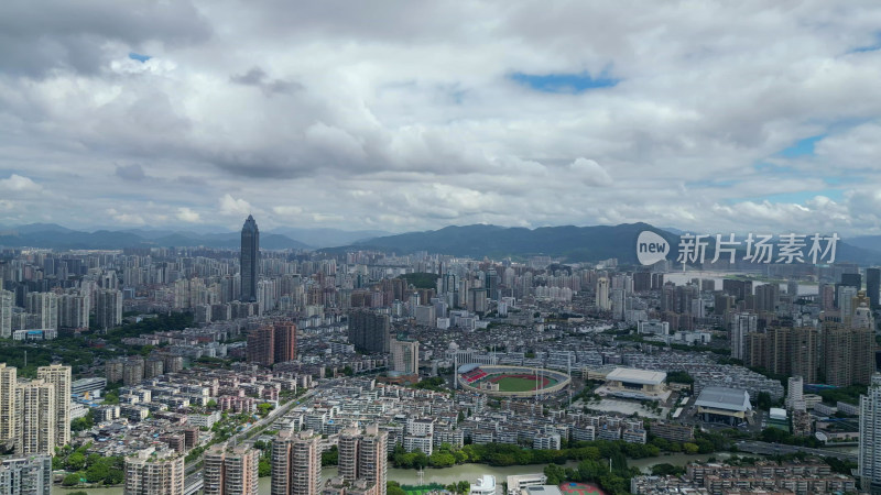 航拍温州城市天际线温州大景鹿城区