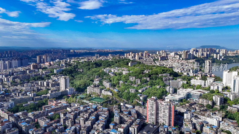 航拍四川泸州城市建设高楼建筑