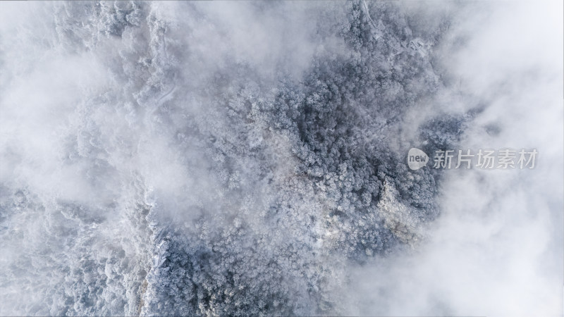 太行山余脉白云山冬季雪景冰挂雾凇实拍