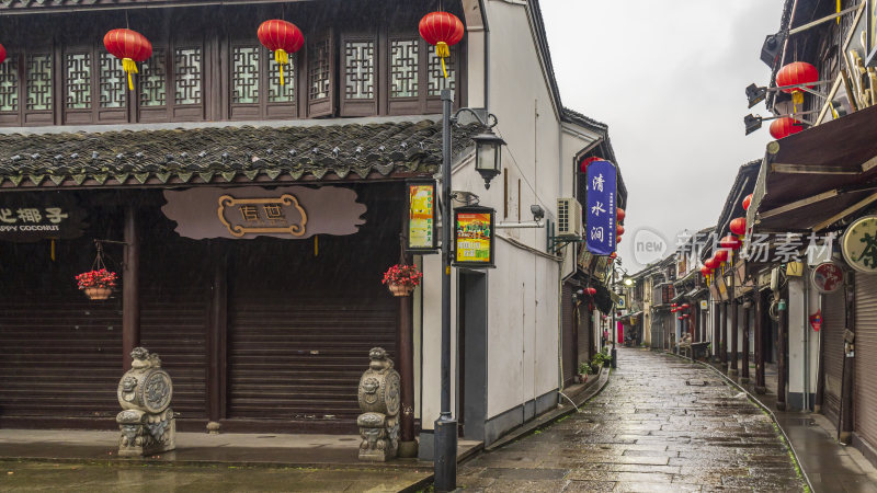 绍兴仓桥直街古街道风景