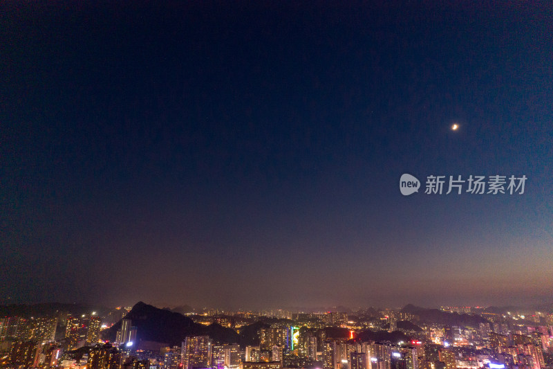 贵阳城市夜景灯光航拍摄影图